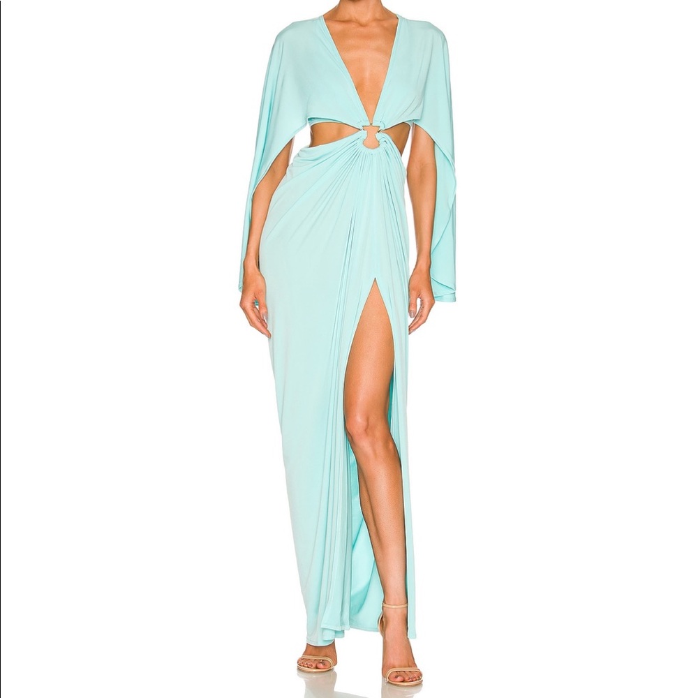 Aqua blue dress with cut outs